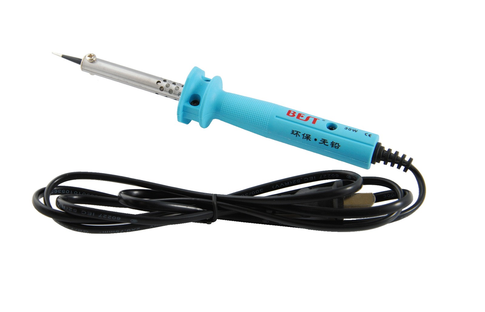 30W Pencil Tip Soldering Iron w/ 2x Tubes of Solder 63/37, 0.6mm (12.5g each)