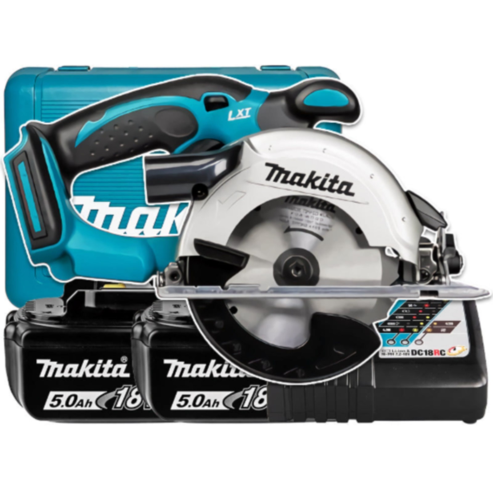Makita DSS501RTE 18V LXT Cordless Circular Saw Kit 5.0Ah Dual Battery Charger