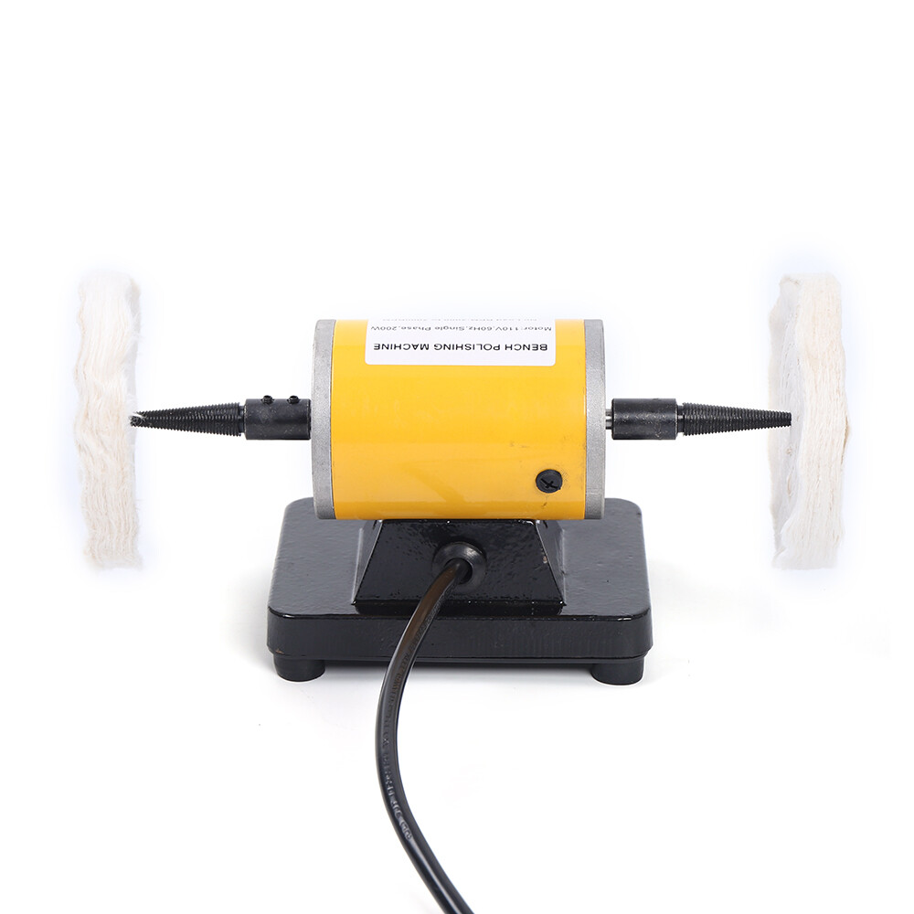 200W Jewelry Polishing Buffing Machine Lathe Benchtop Polisher Buffer 7000rpm