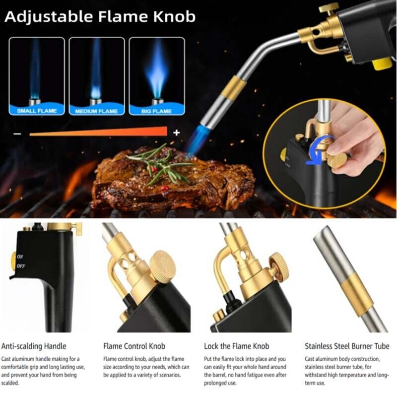 High Intensity Gas Welding Propane Torch Head for MAP MAPP Start Soldering Torch