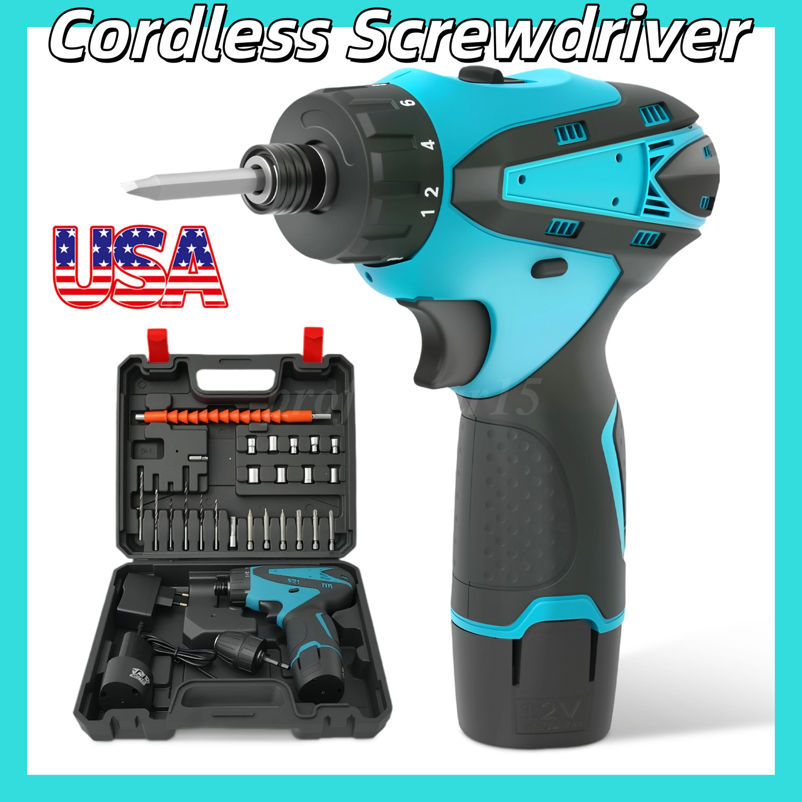 12V Multi – function Screwdriver,180N.m Brushless Cordless Electric Hammer Drill