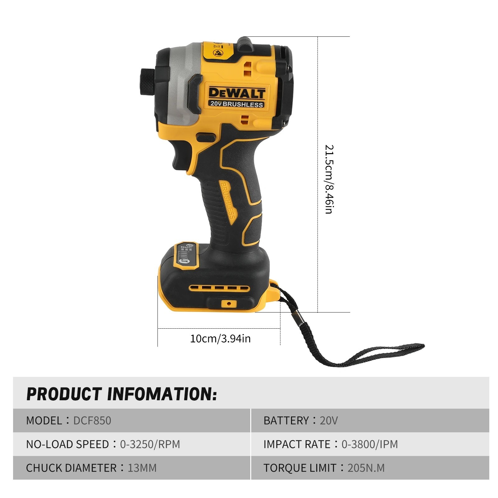 DEWALT DCF850B ATOMIC 20V MAX 1/4 inch Cordless Impact Driver (Tool Only) -…