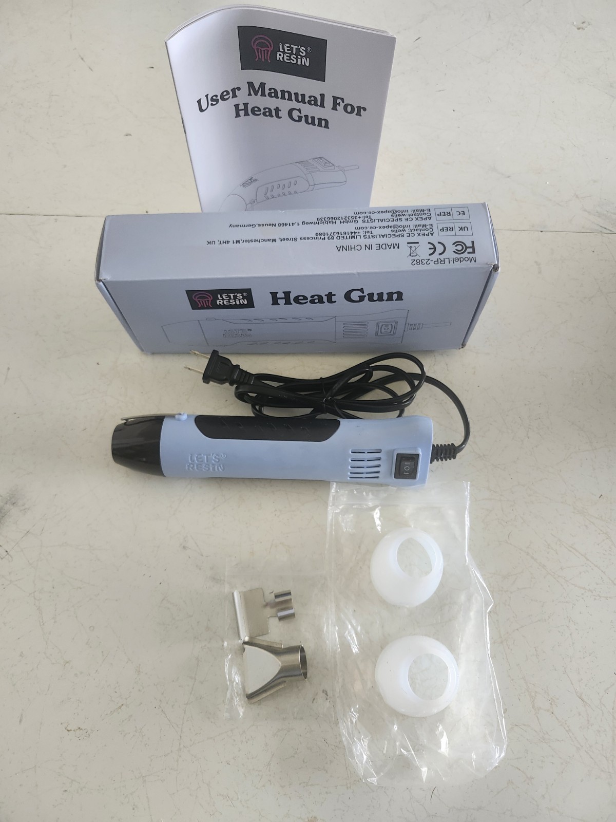 LET’S RESIN Mini Heat Gun Kit w/ Nozzles Accessories for Epoxy Resin Crafts DIY