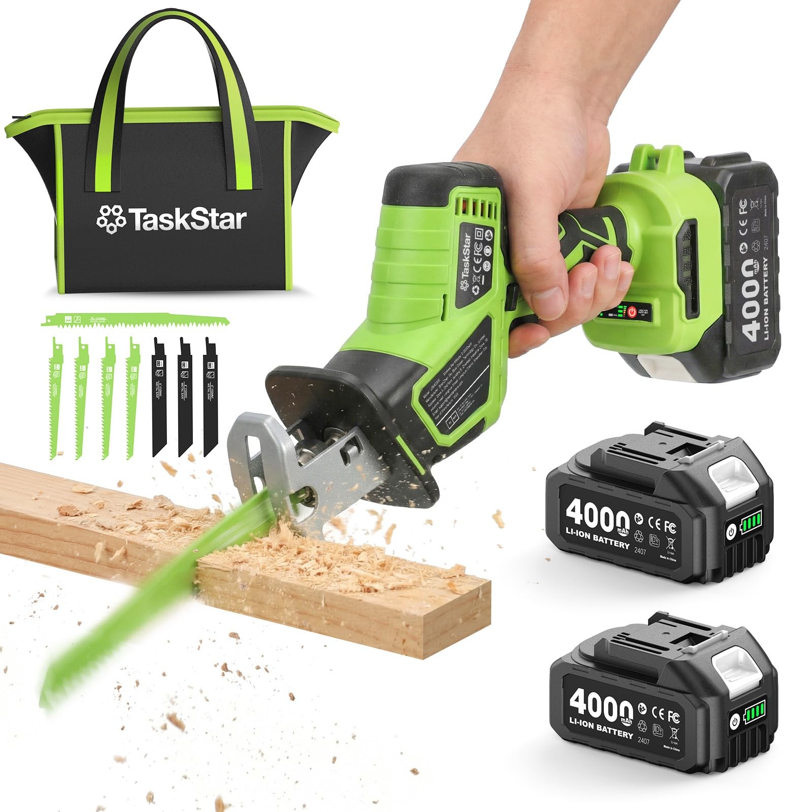 TaskStar 21V Recip Saw Brushless 2 Batts