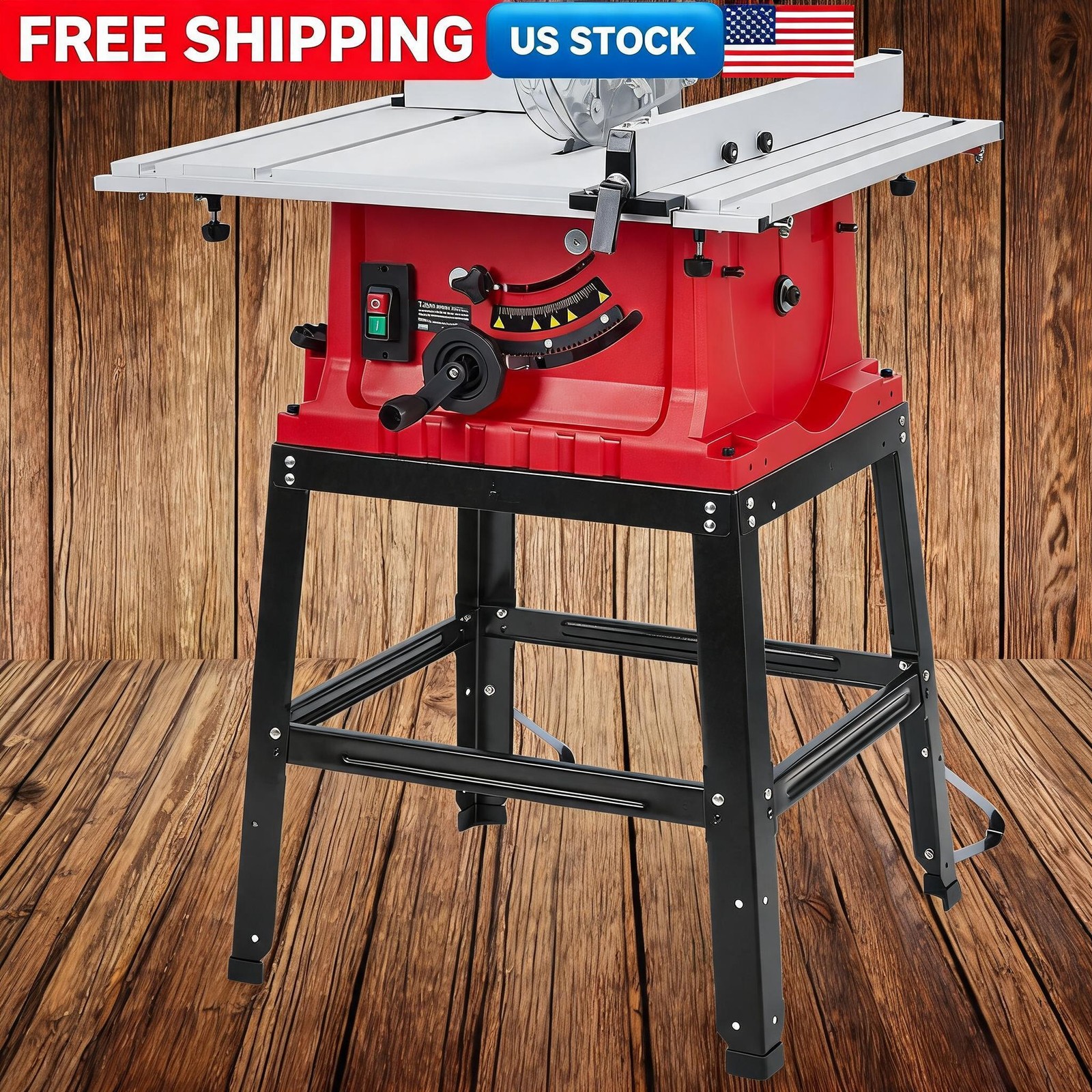 10inch 15A 5000RPM Portable Table Saw with Stand & Safety Switch Saw, Table