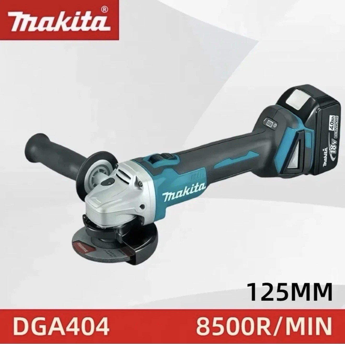 Makita 18V 125mm DGA404 Brushless Electric Angle Grinder High Power Rechargeable