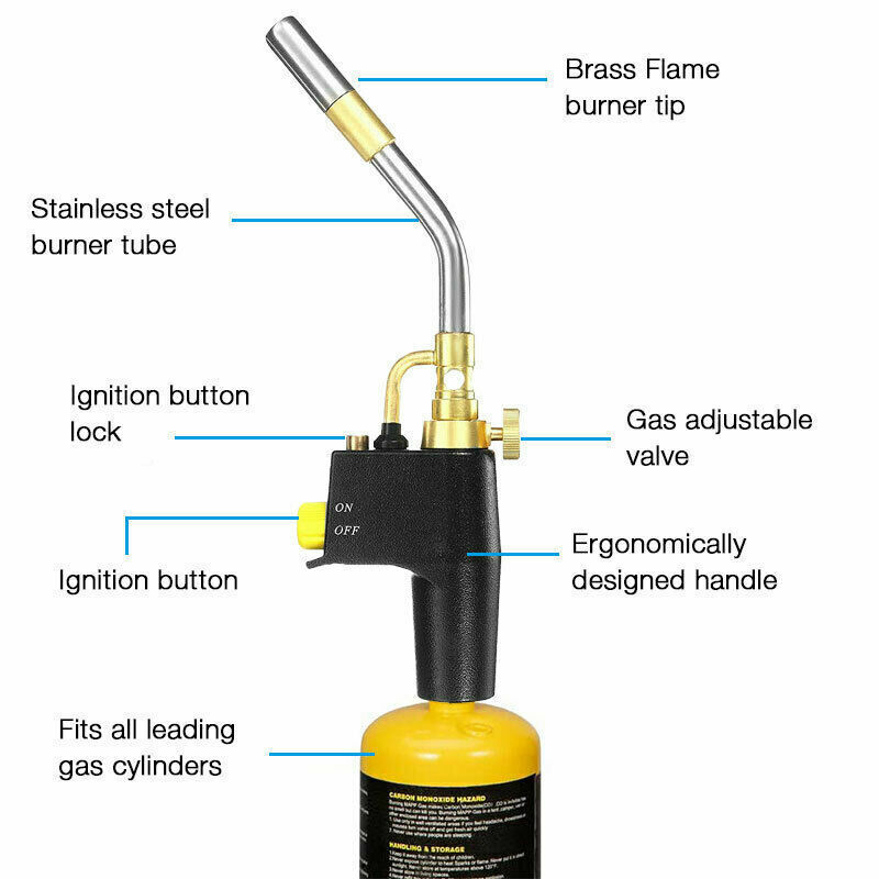 High Intensity Gas Welding Propane Torch Head for MAP MAPP Start Soldering Torch