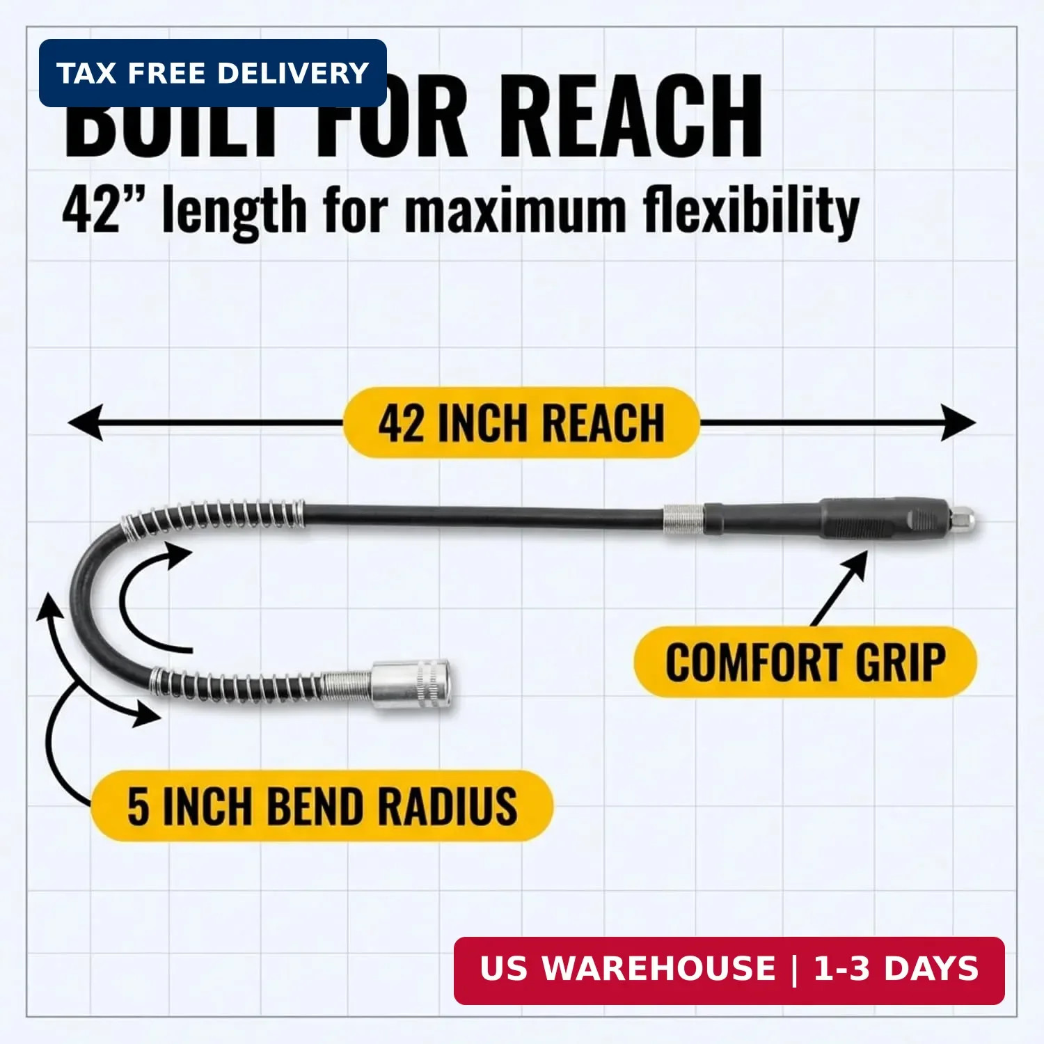42&Prime; Flex Shaft Rotary Tool Attachment – Compatible with Dremel Flex Shaft