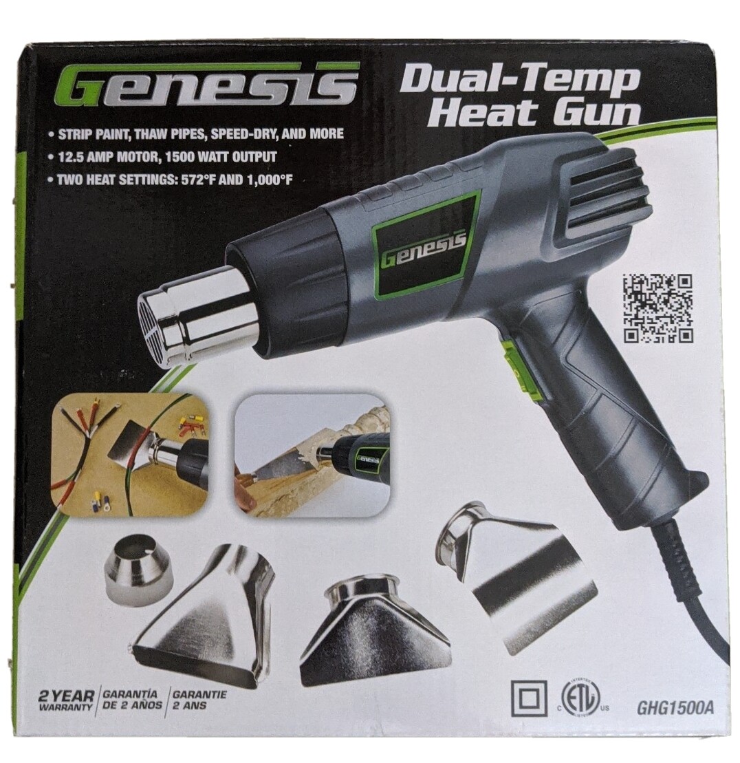 Genesis GHG1500A Dual-Temperature Heat Gun Kit 12.5Amp/120V/1500W2