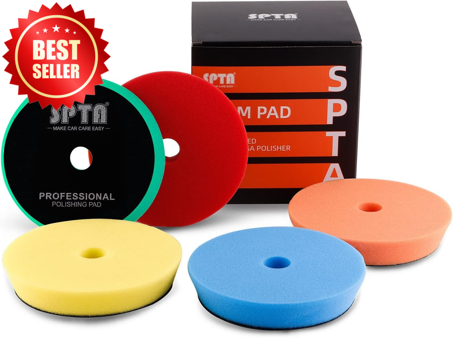 6 IN Hook & Loop Buffing Polishing Pads 5 Grit DA Rotary Coarse to Fine US