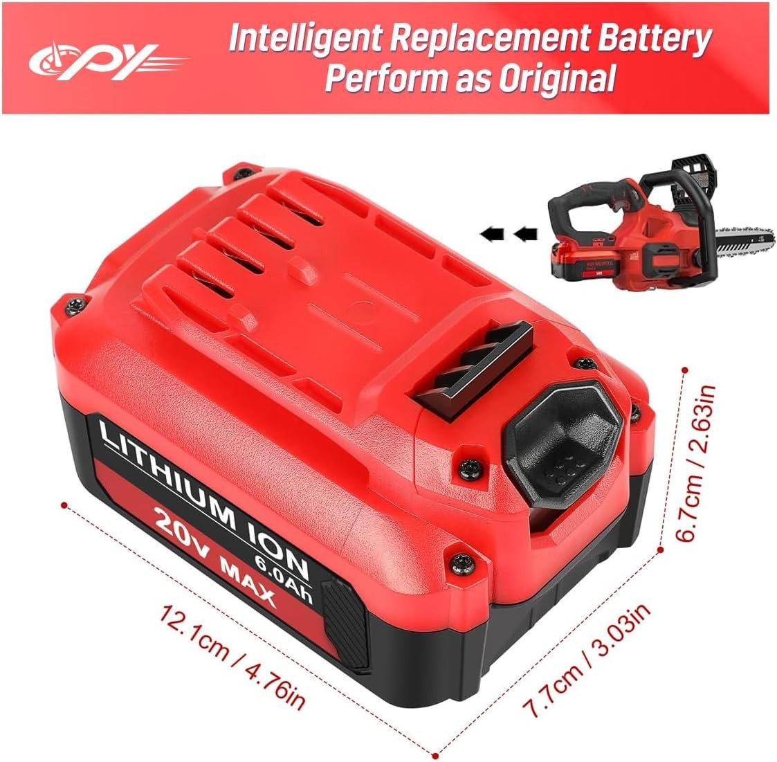 2-PACK 6.0Ah Battery For Craftsman 20V Max Lithium-Ion CMCB204 CMCB206 Replace