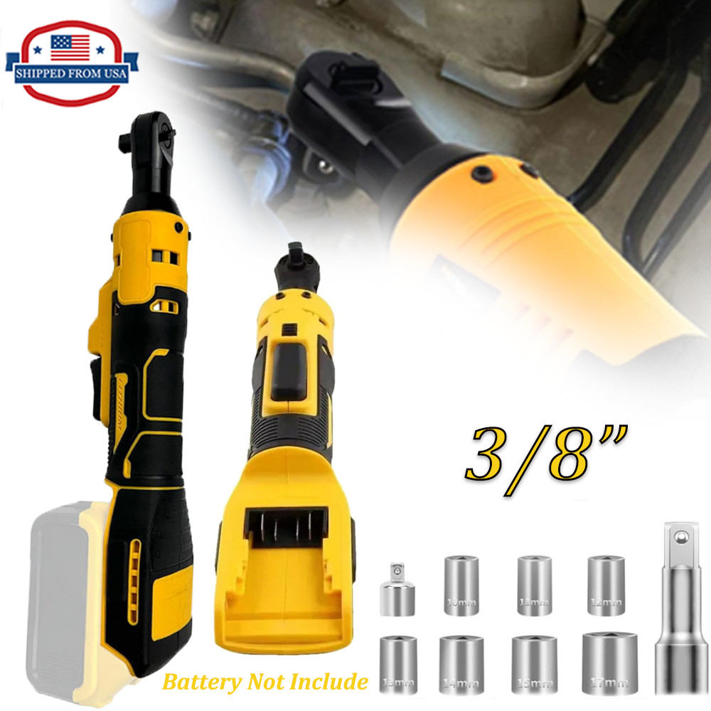 Cordless Electric Right Angle Wrench Kit 3/8&Prime; Compatible For DEWALT 20V Battery