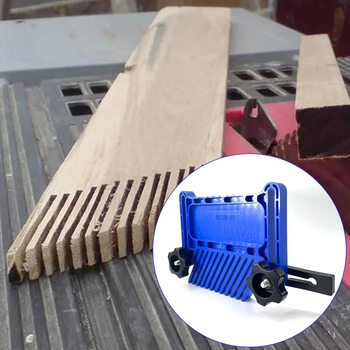 Stackable Featherboard 2-Pack – Table Saw, Router & Band Saw Safety Tool, Miter/