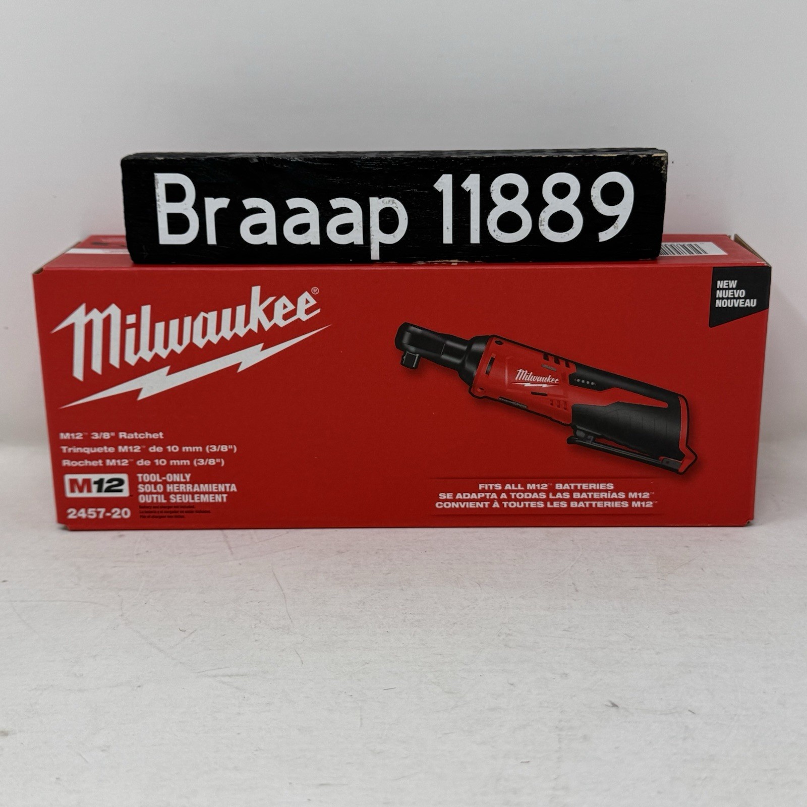 Milwaukee 2457-20 M12 12V Cordless 3/8” Lithium-Ion Ratchet. Bare Tool NEW