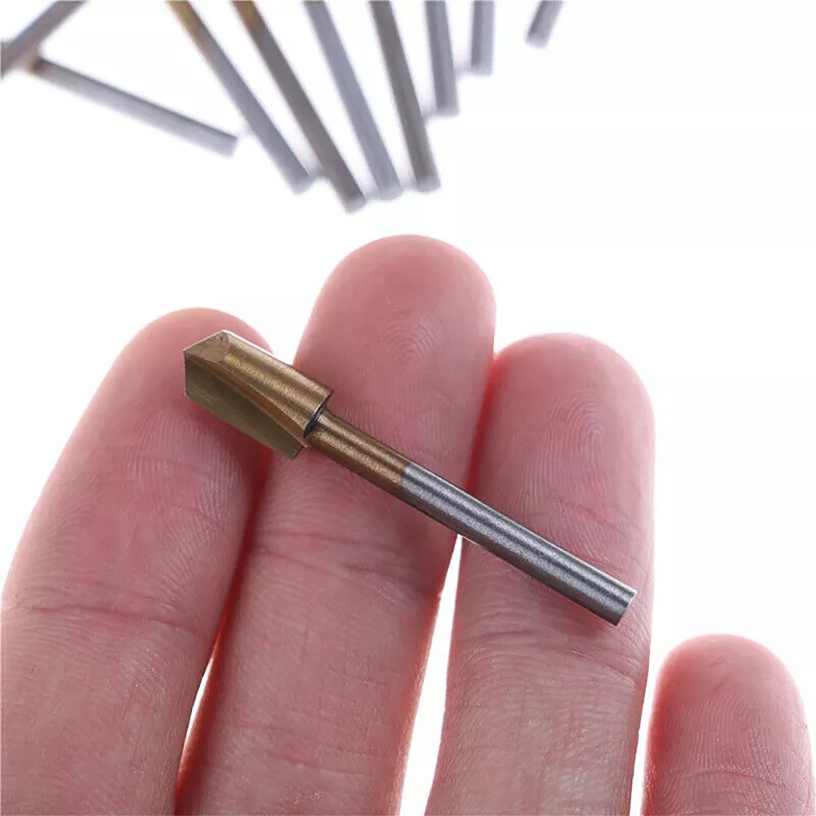 10x 1/8&Prime; 3MM Titanium Mini Hss Router Bits Trimmer Shank For Rotary Tool