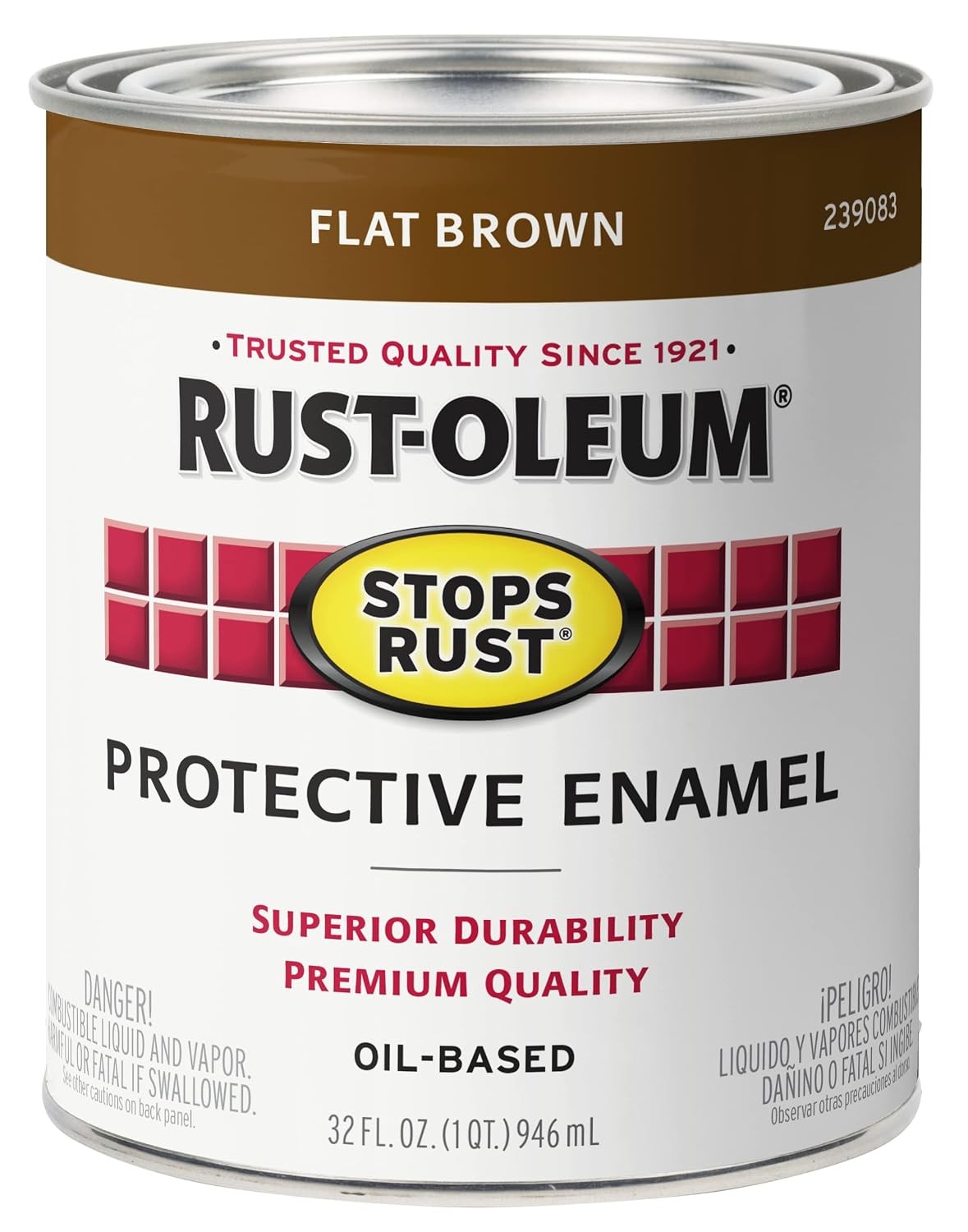 Rust Oleum Protective Enamel Paint Flat Brown 32 Fl Oz Brush On Coating