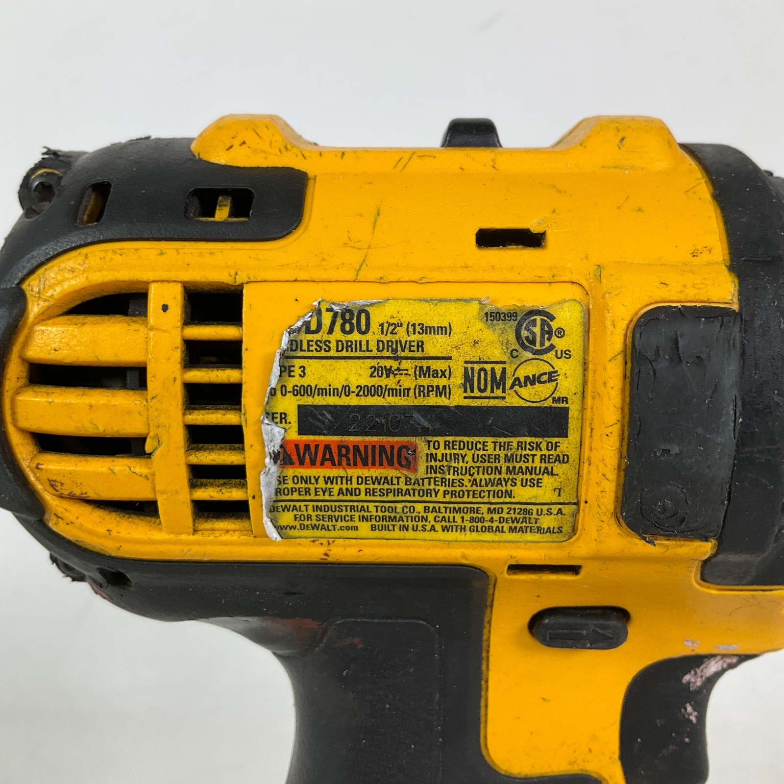 DeWalt DCD780 20V Max 1/2&Prime; Cordless Drill/Driver with 1.5Ah Battery