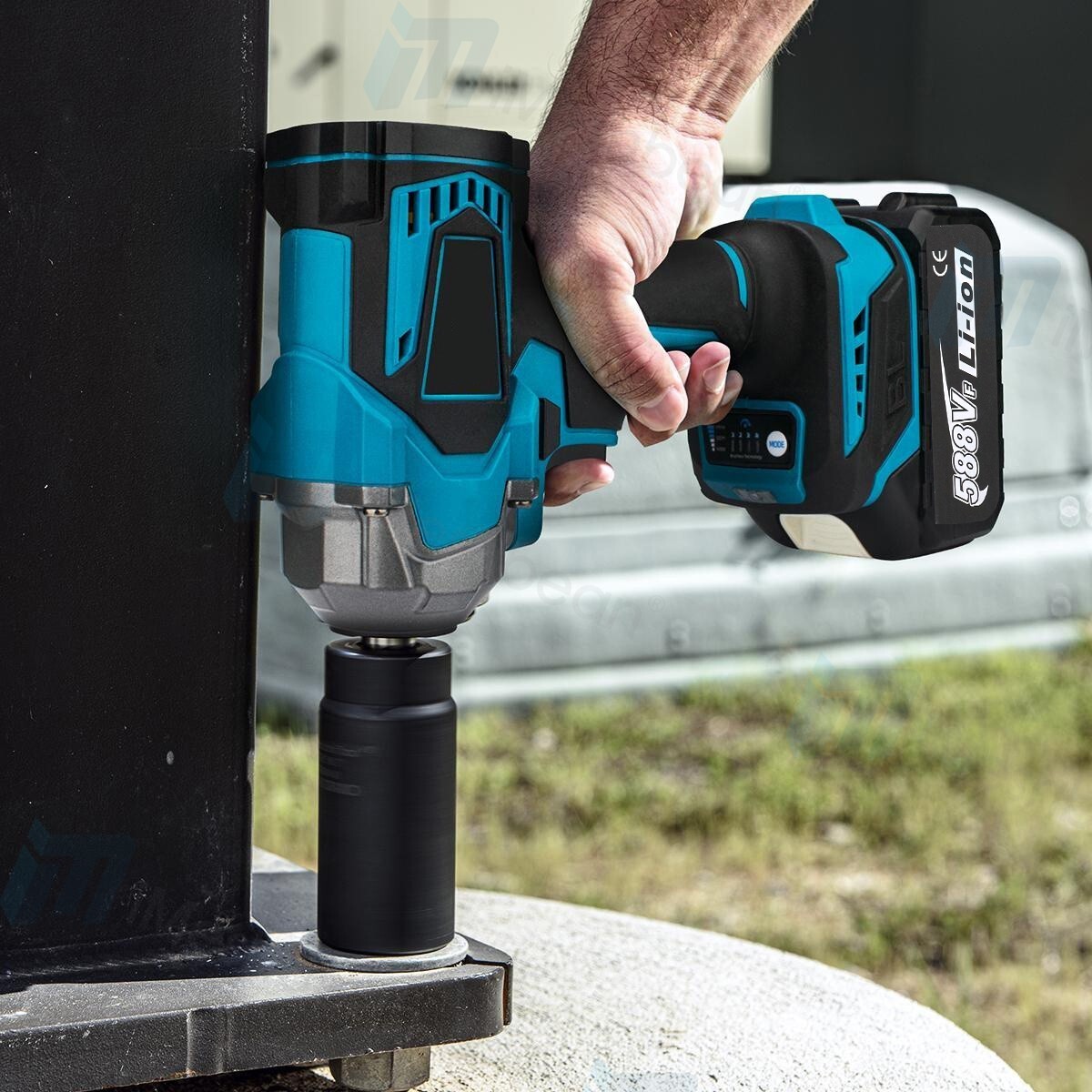 1200N.M Cordless Electric Impact Wrench Gun 1/2 » High Power Driver W/ 2Battery