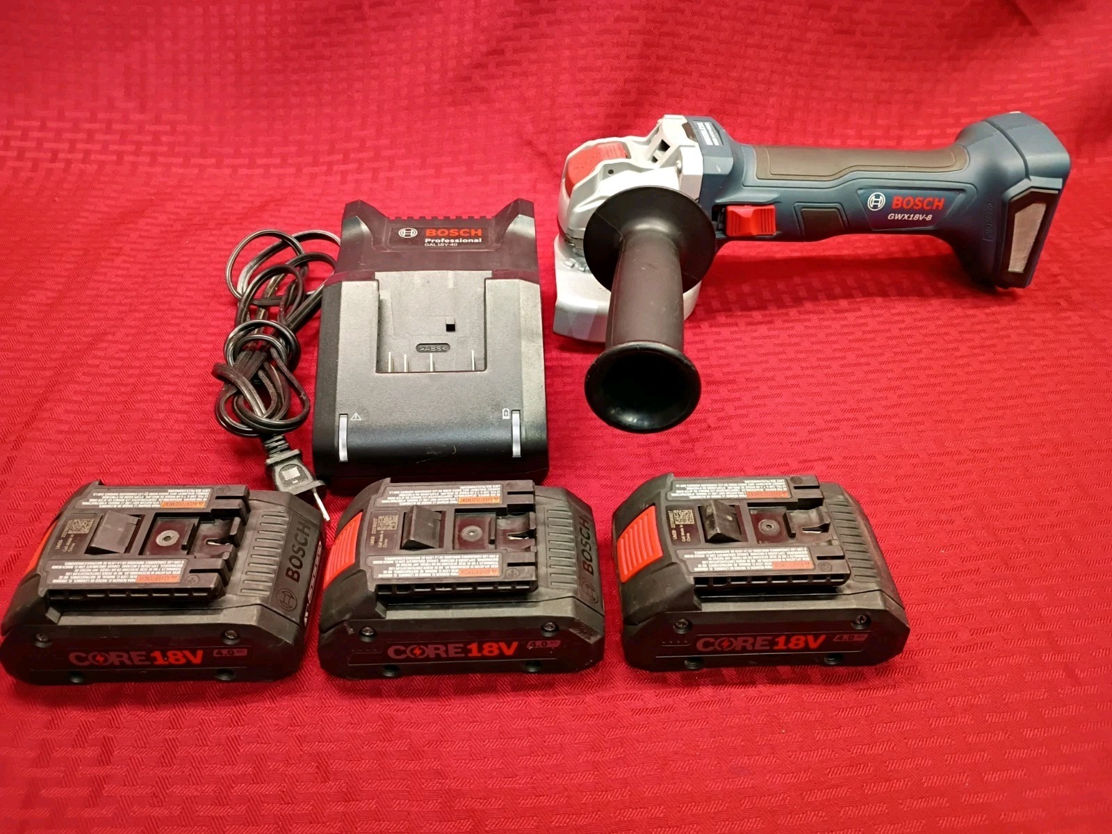 Bosch GWX18V-8 18V X-LOCK Brushless 4-1/2 In. Angle Grinder W/ 3 Batt, Charger
