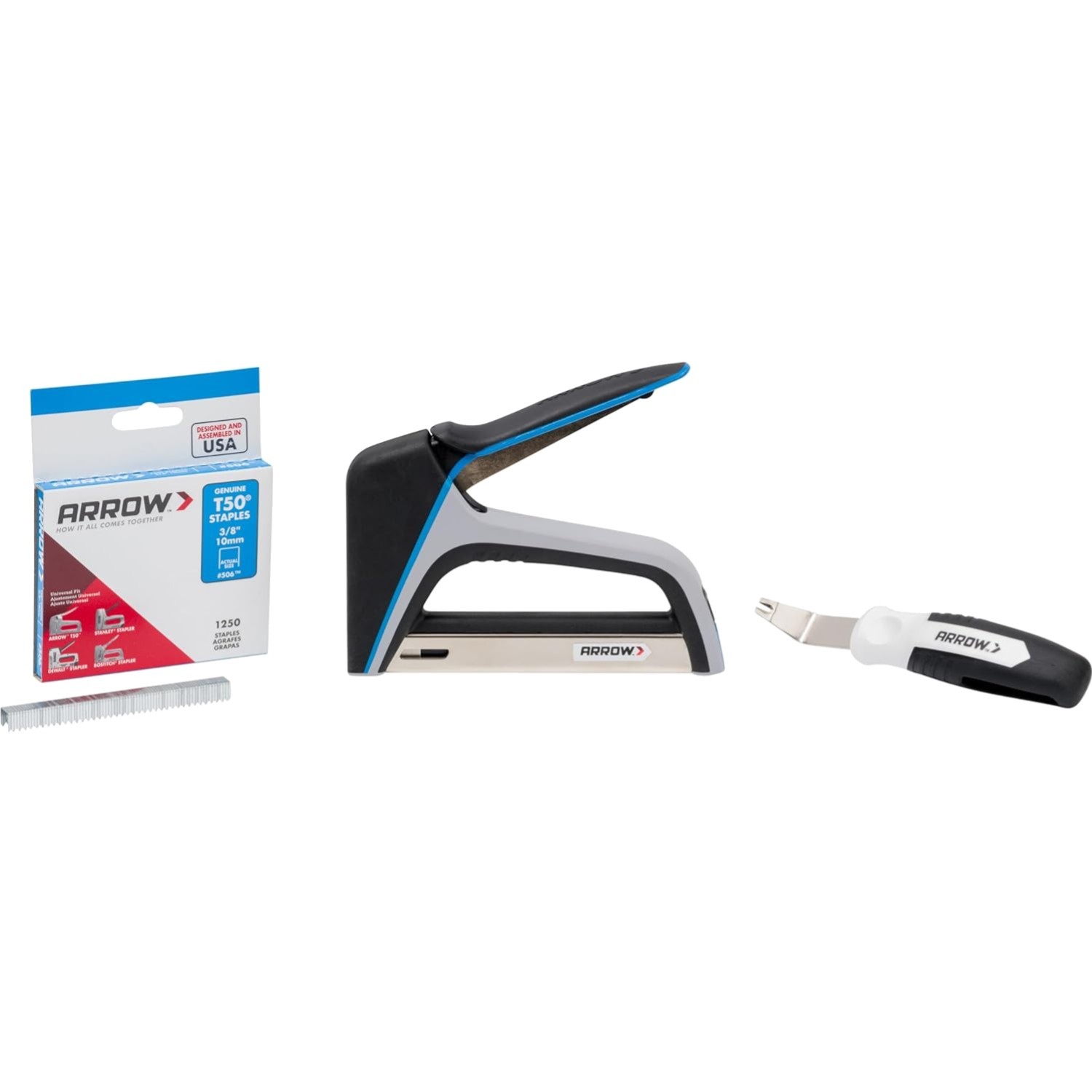 Lightweight Arrow T50X Heavy-Duty Staple Gun with 1,000 Staples for All Projects