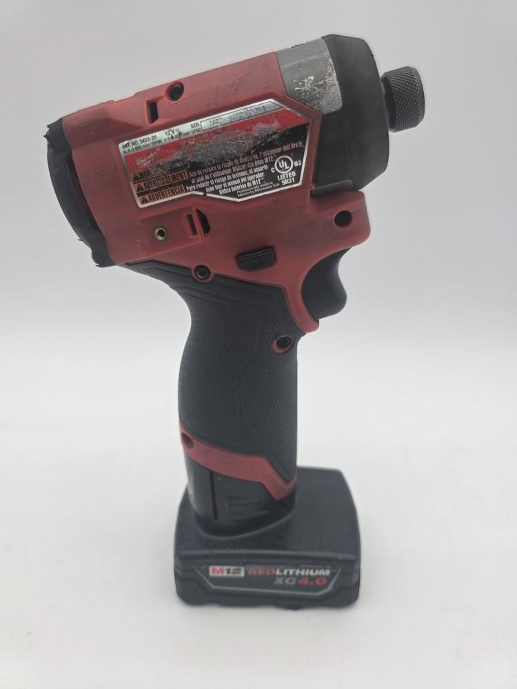 Milwaukee 3453-20 M12 12V 1/4&Prime; Hex Impact Driver w/ XC4.0 Battery & Charger