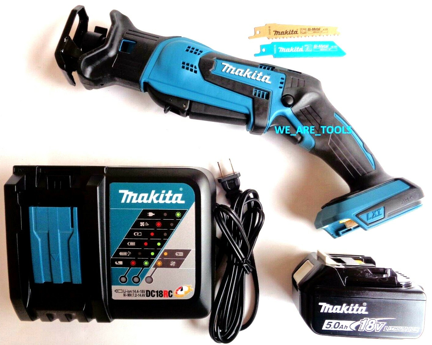 Makita 18V XRJ01 Reciprocating Saw, (1) BL1850B 5.0 AH Battery, Charger 18 Volt