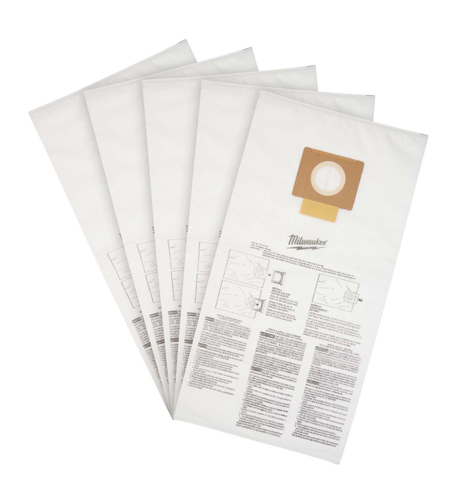 Milwaukee Tool 49-90-1989 Fleece Dust Bags (5-Pack) – 9 Gallon