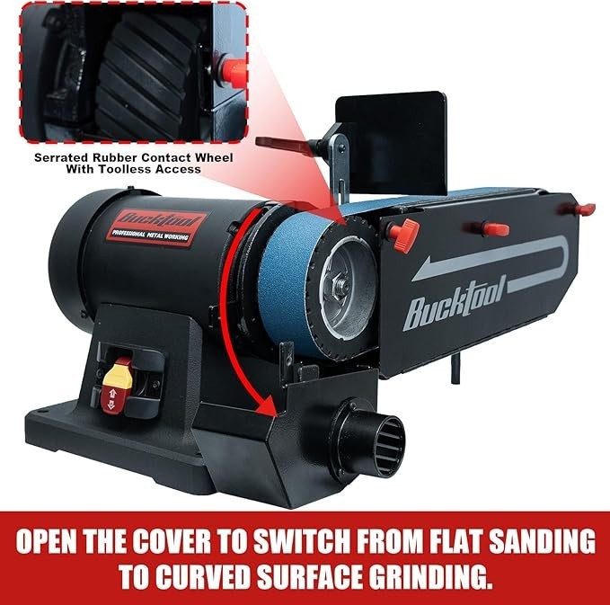 Bucktool 2 x 48 Belt Sander, 1 HP 7A 4500 FPM Bench Belt Sander for Knife Making