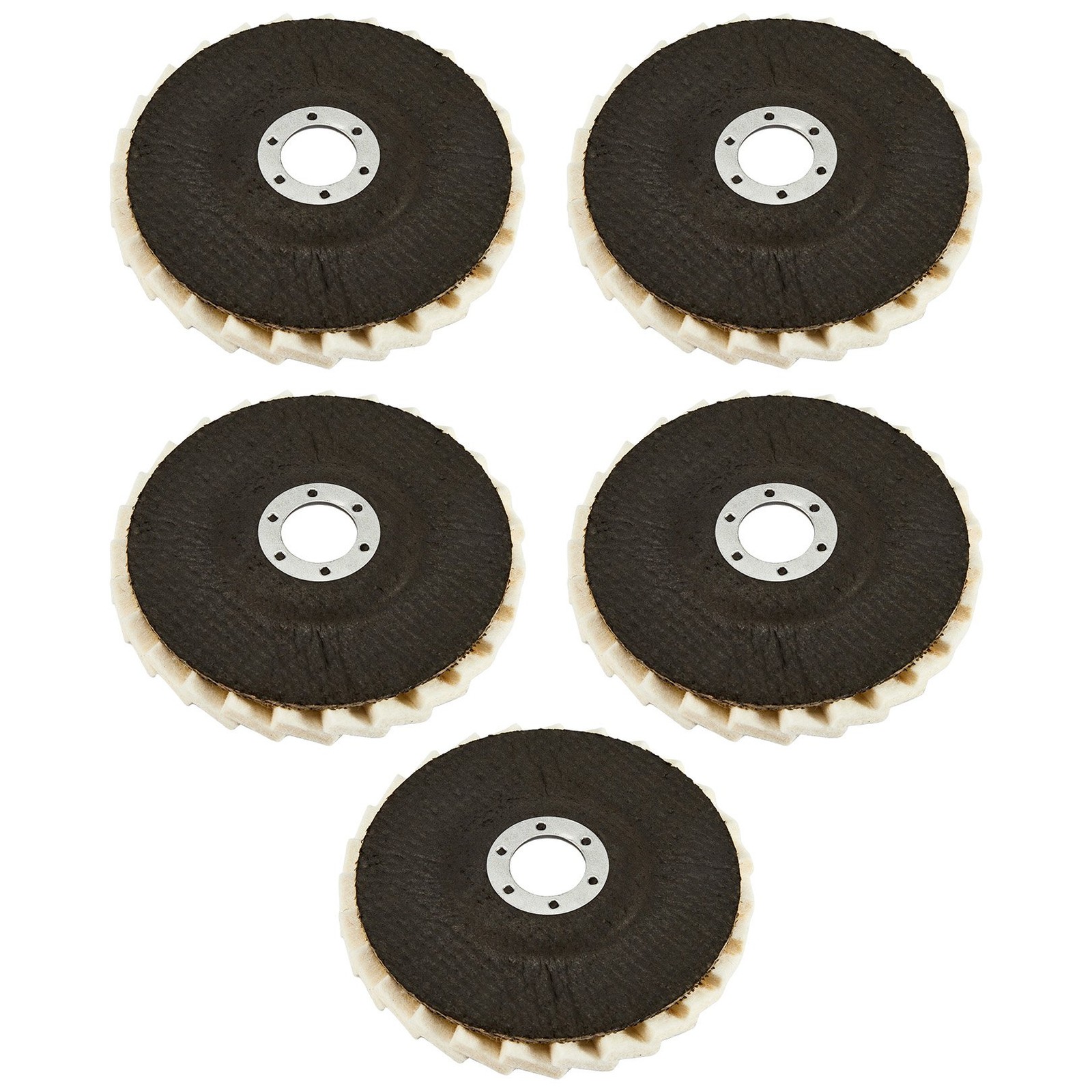 5X 4.5&Prime; Wool Polishing Wheels Buffer Pads Universal for Metal,Marble, Stone,Wood