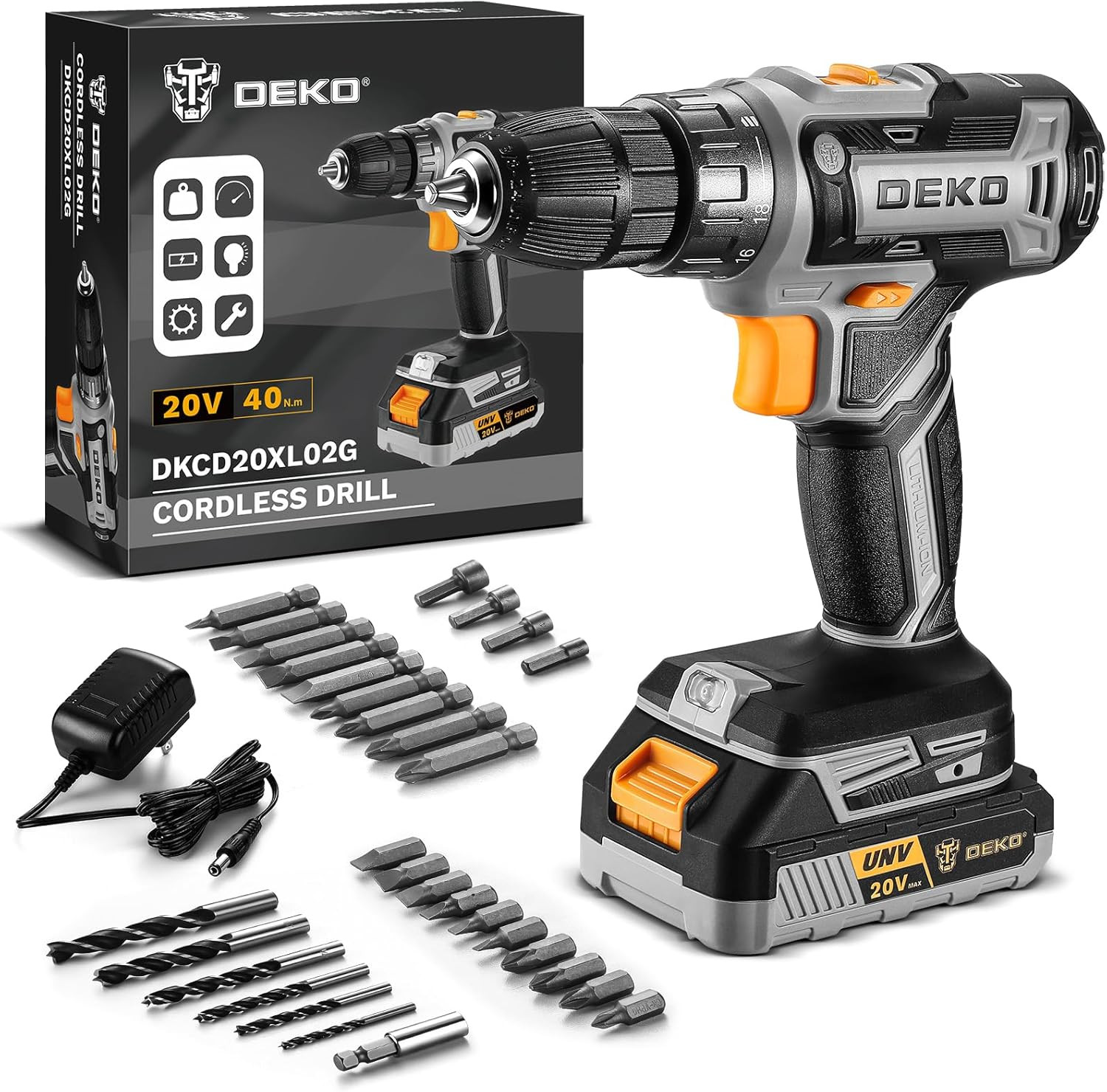 Power Drill Cordless: Cordless Drill 20V Electric Power Drills Set Tool