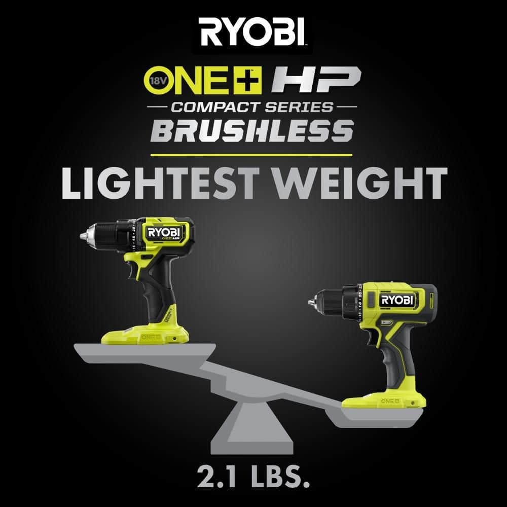 Ryobi ONE+ HP 18V Brushless Cordless Compact 1/2&Prime; Drill Driver Kit