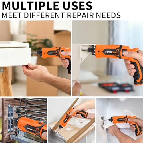 8V Cordless Screwdriver, 82 Accessory Kit, Max 10Nm 21+1 Cluth 82PCS 8V ORANGE