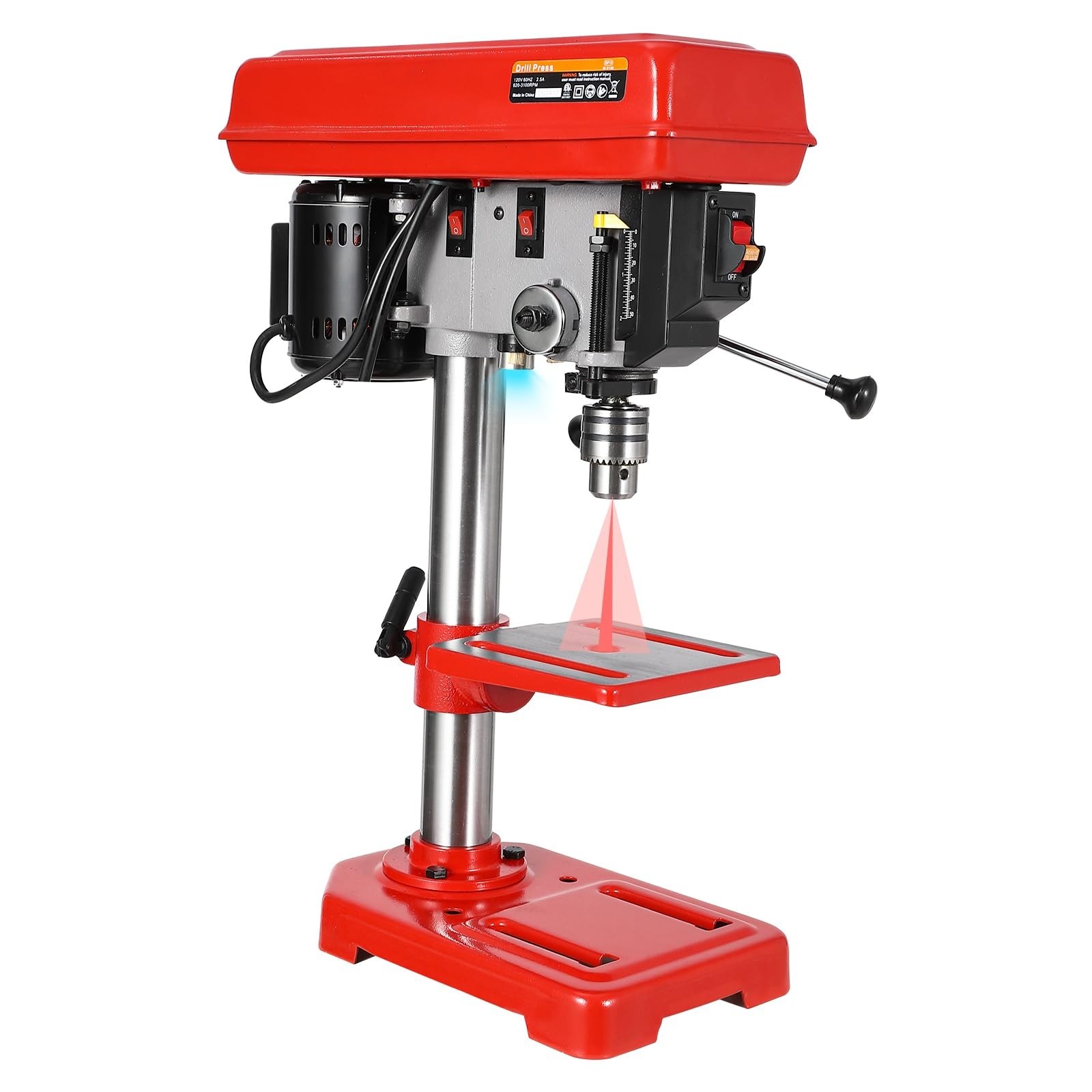 8 in Benchtop Drill Press Tabletop Drilling Machine 620-3100RPM Adjustable