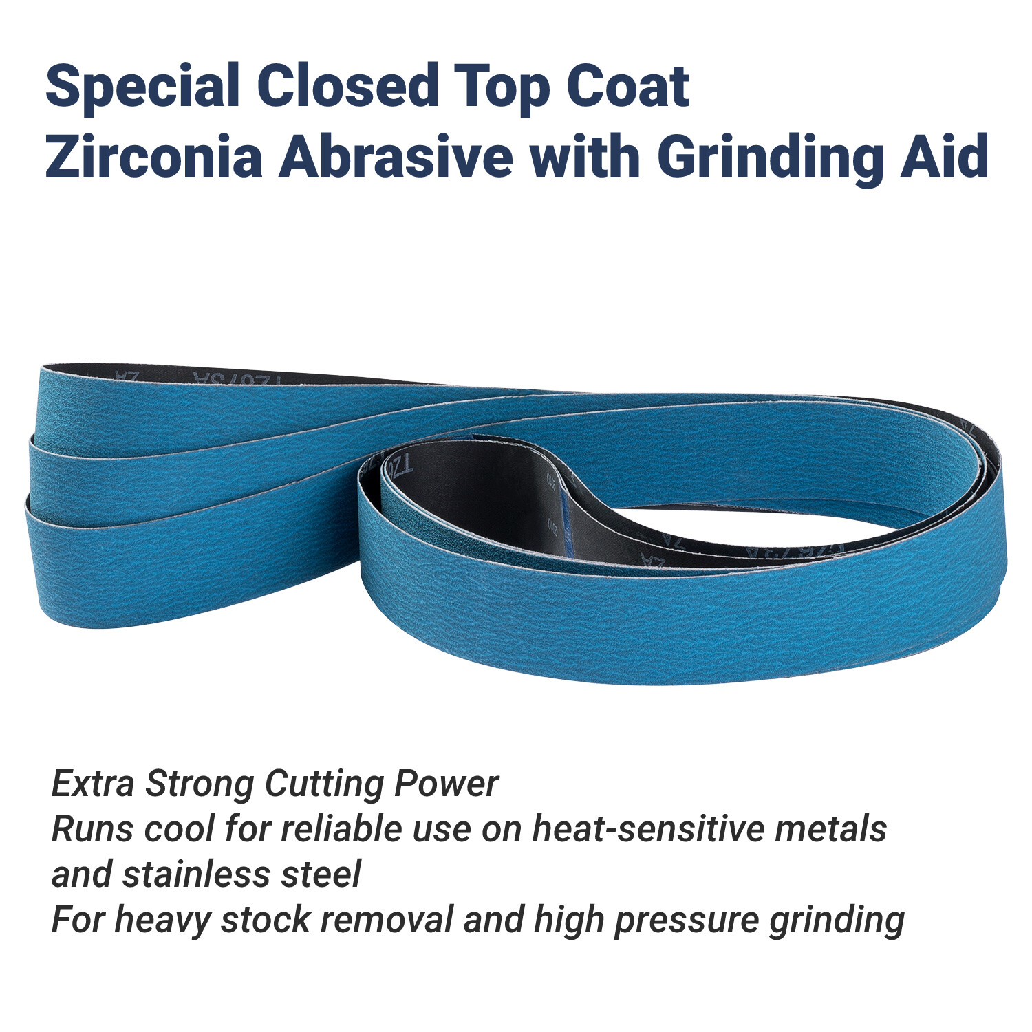 Zirconia Sanding Belts 2×42,2×48,2×72 inch 36,60,120 Grit Sander Belts for Metal