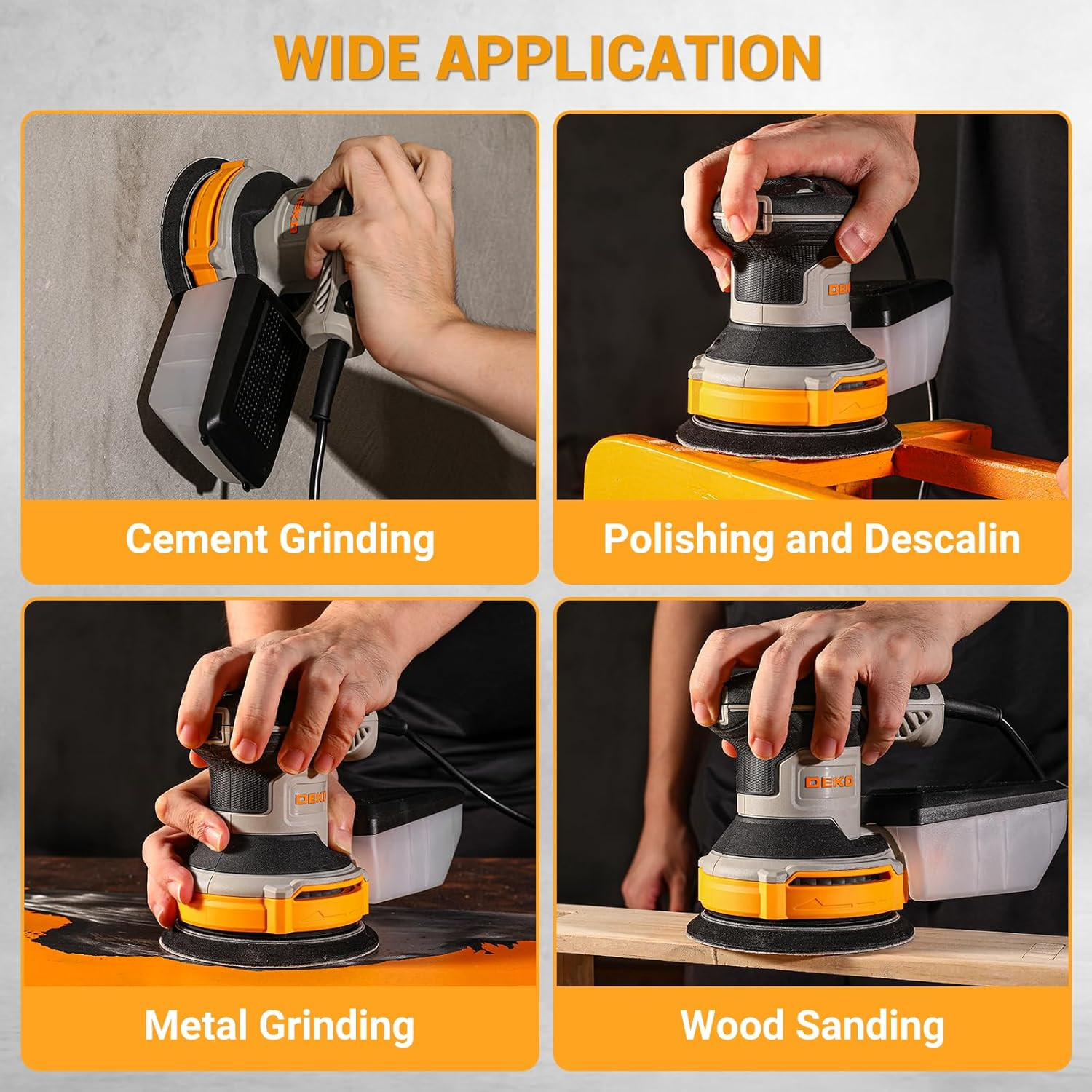 Orbital Sander Corded Hand Sander: 5&Prime; Random Orbital Sander with Dust Box, 6 Va