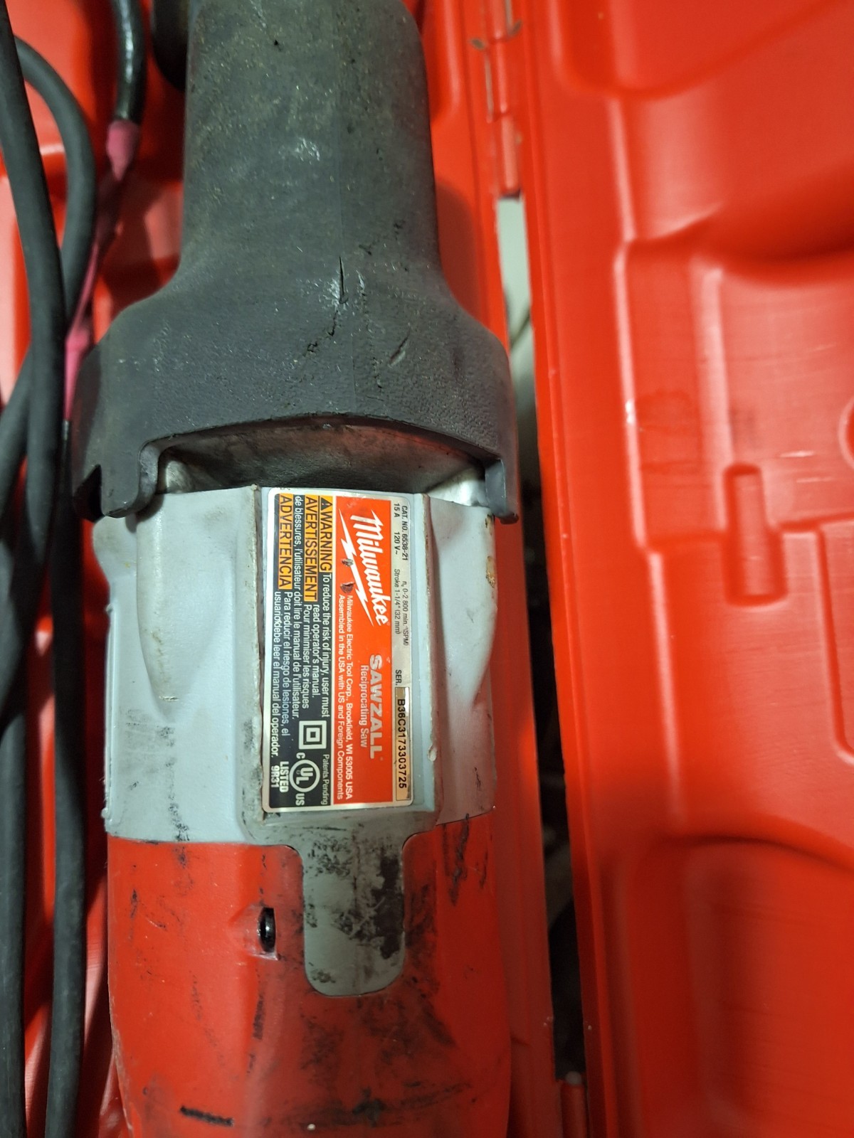 Milwaukee 6538-21 15 amp Super Sawzall Orbital Reciprocating Saw – Good Cond