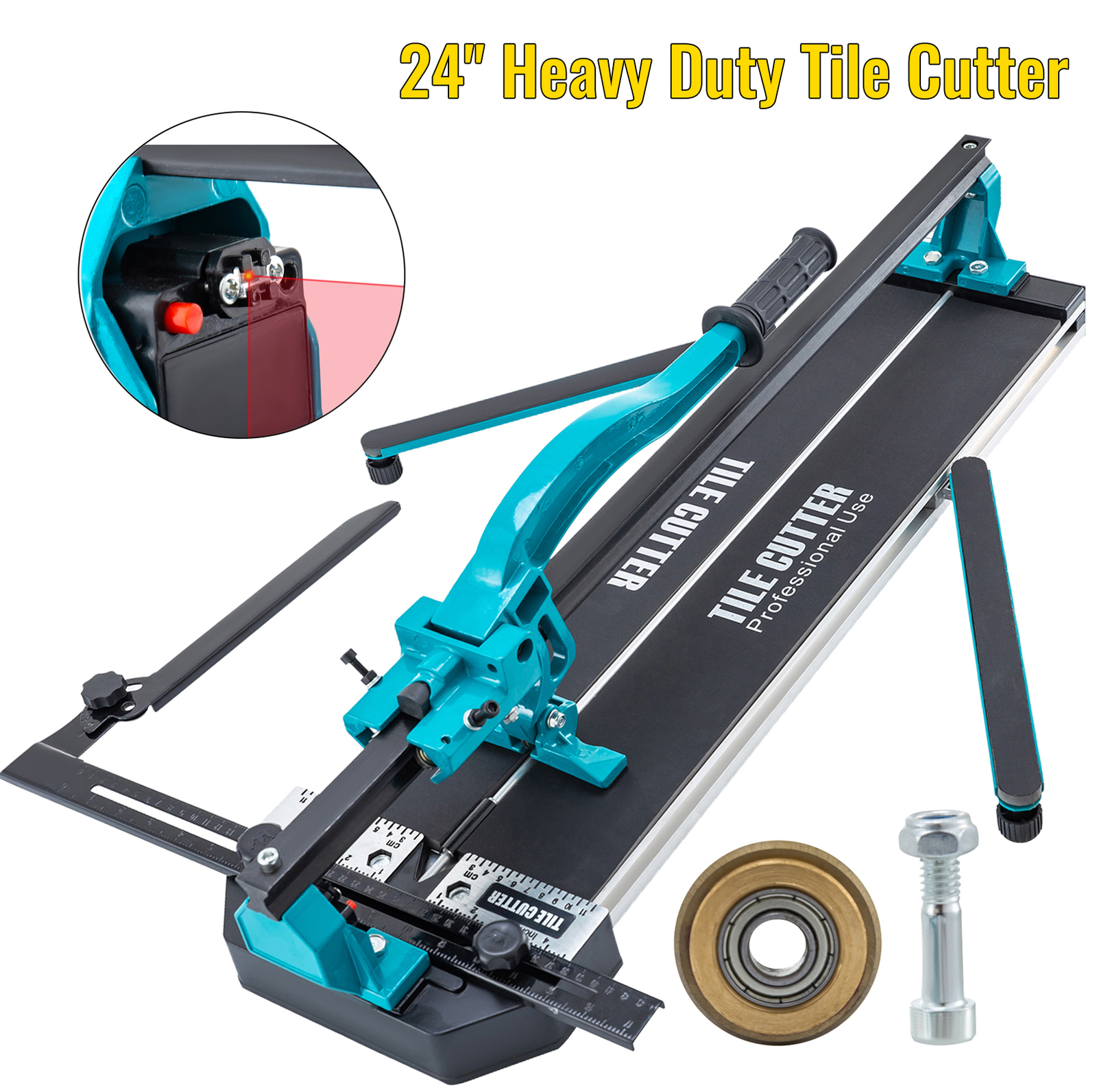 24&Prime; Manual Tile Cutter Cutting Machine 600mm Precise Industrial Heavy Duty