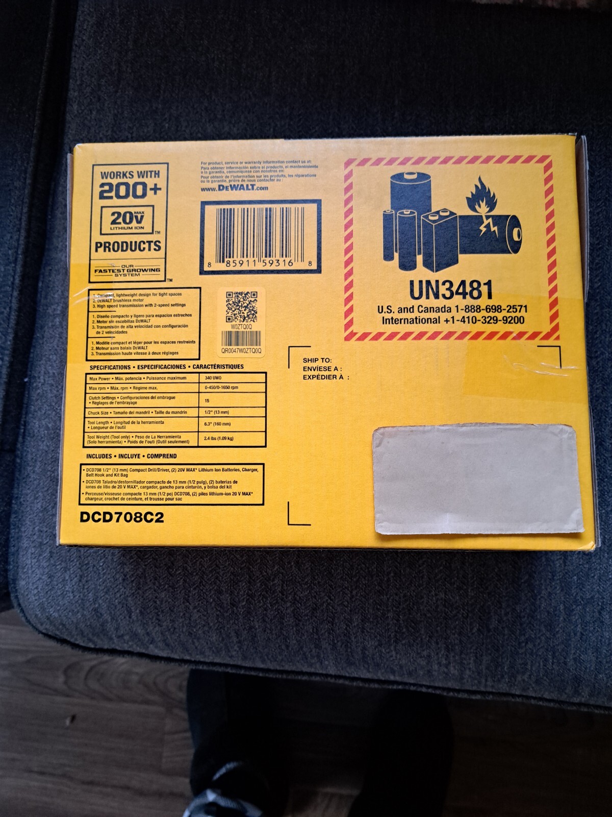 DEWALT DCD800D1E1 20V Brushless Cordless 1/2&Prime; Drill/Driver Kit