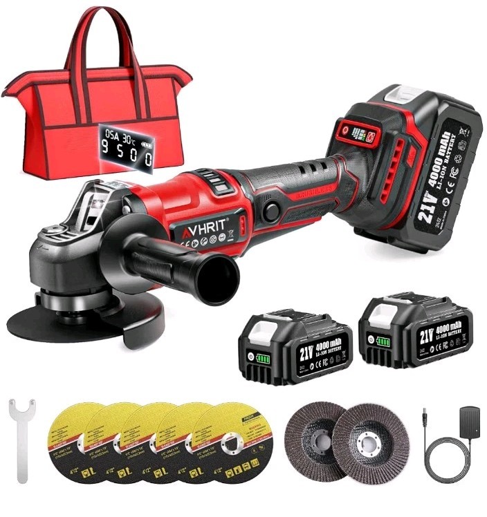 Cordless Angle Grinder 4-1/2 Inch, 21V Brushless Battery Grinder Tool with…