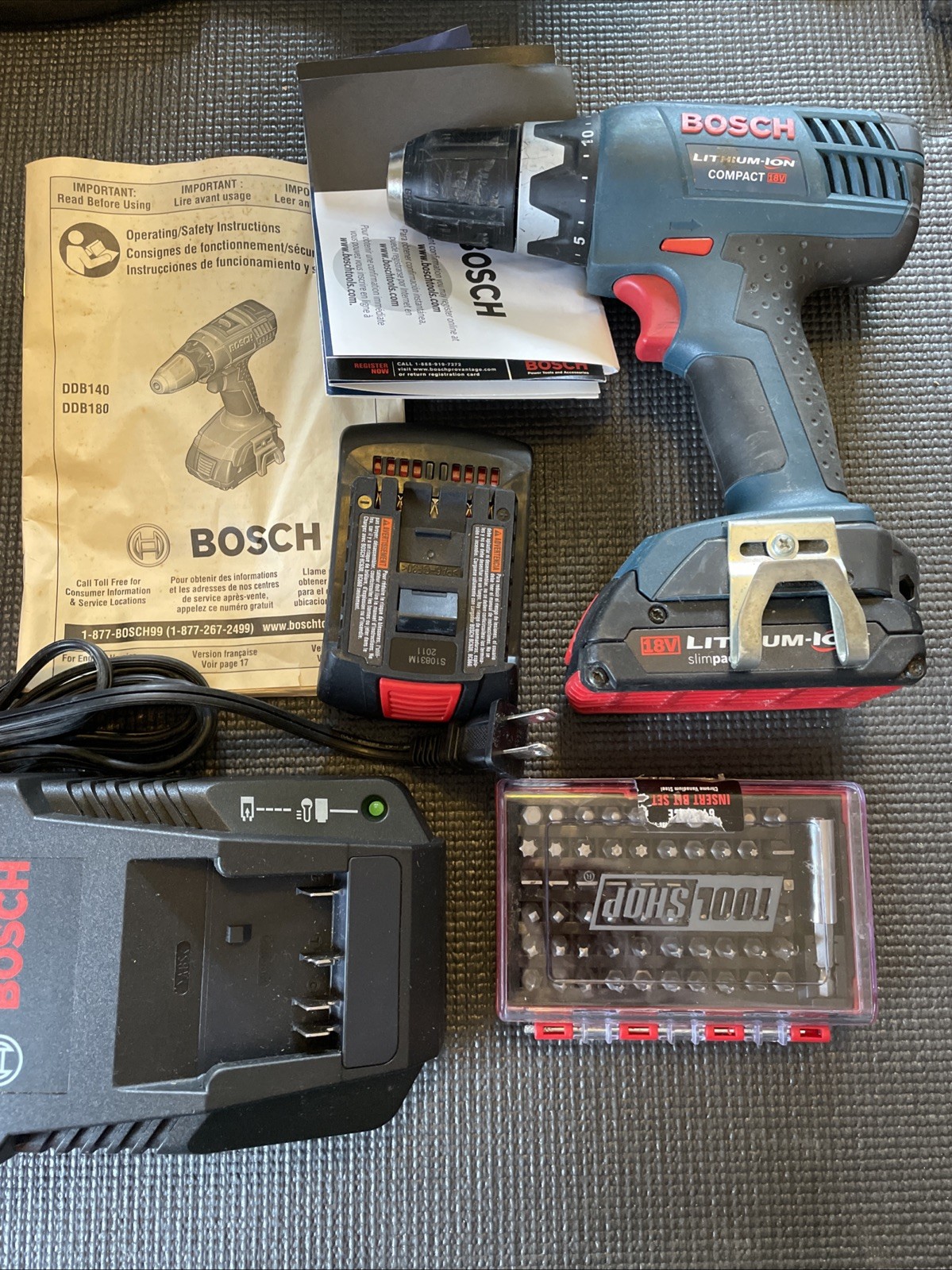 Bosch DDB180 18V Drill Driver with Two Batteries & Charger