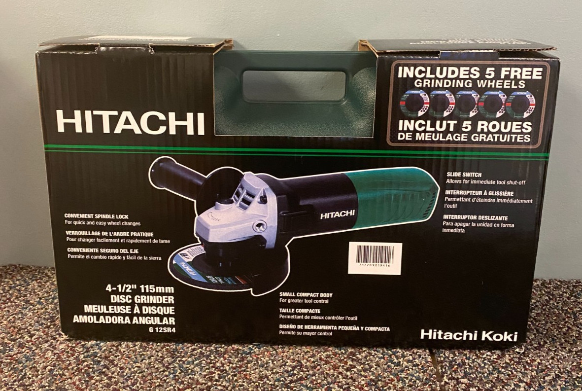 4-1/2-Inch Angle Grinder Includes 5 Grinding Wheels & Hard Case 6.2-Amp Motor