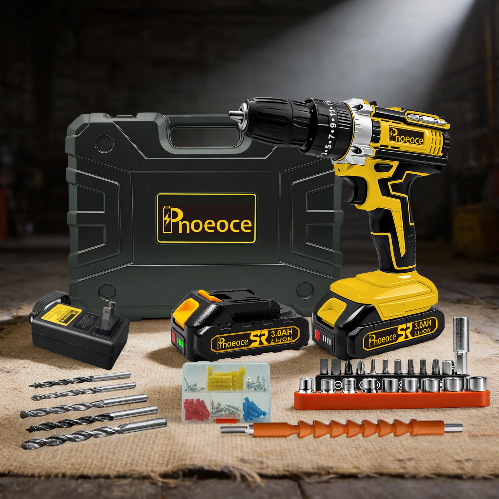 Power Drill Cordless 20V 2 Speed with 1*3Ah Batteries &Charger for Home Repair