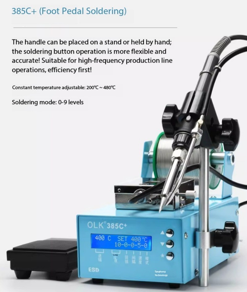 Adjustable Constant Temperature Automatic Tin Feed Soldering Machine 375C+