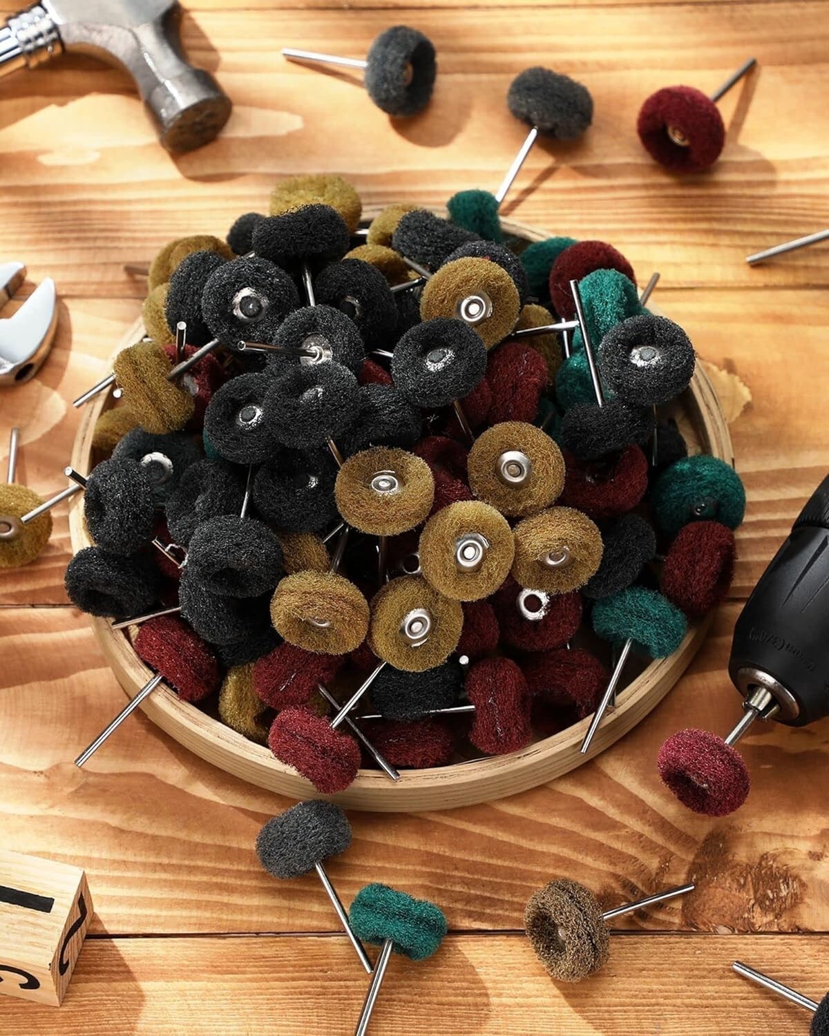 80x Abrasive Metal Polishing Buffing Wheel Burr Kit Set for Dremel Rotary Tool