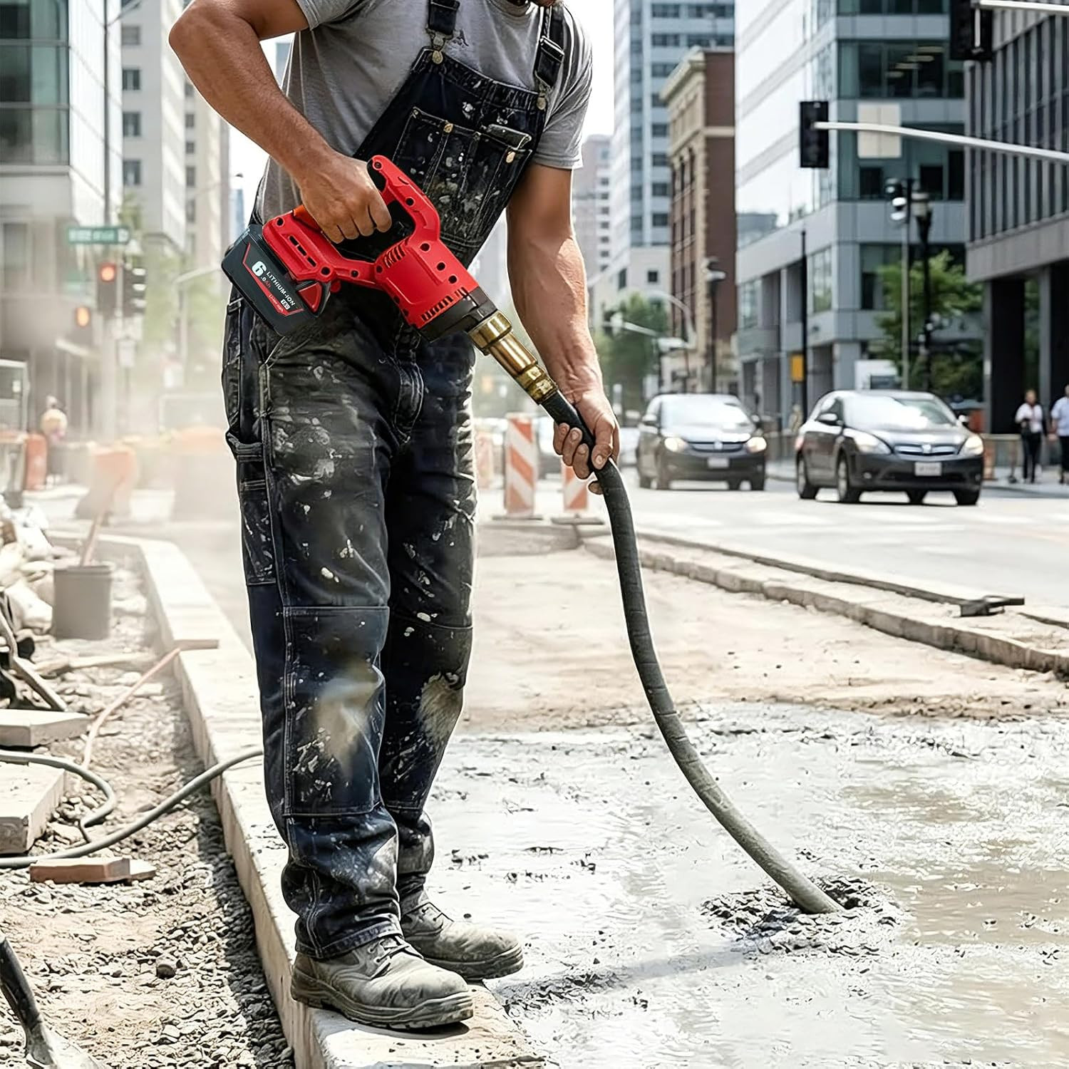 Handheld Concrete Vibrating Tool Compatible with Milwaukee 18V Battery (Tool Onl