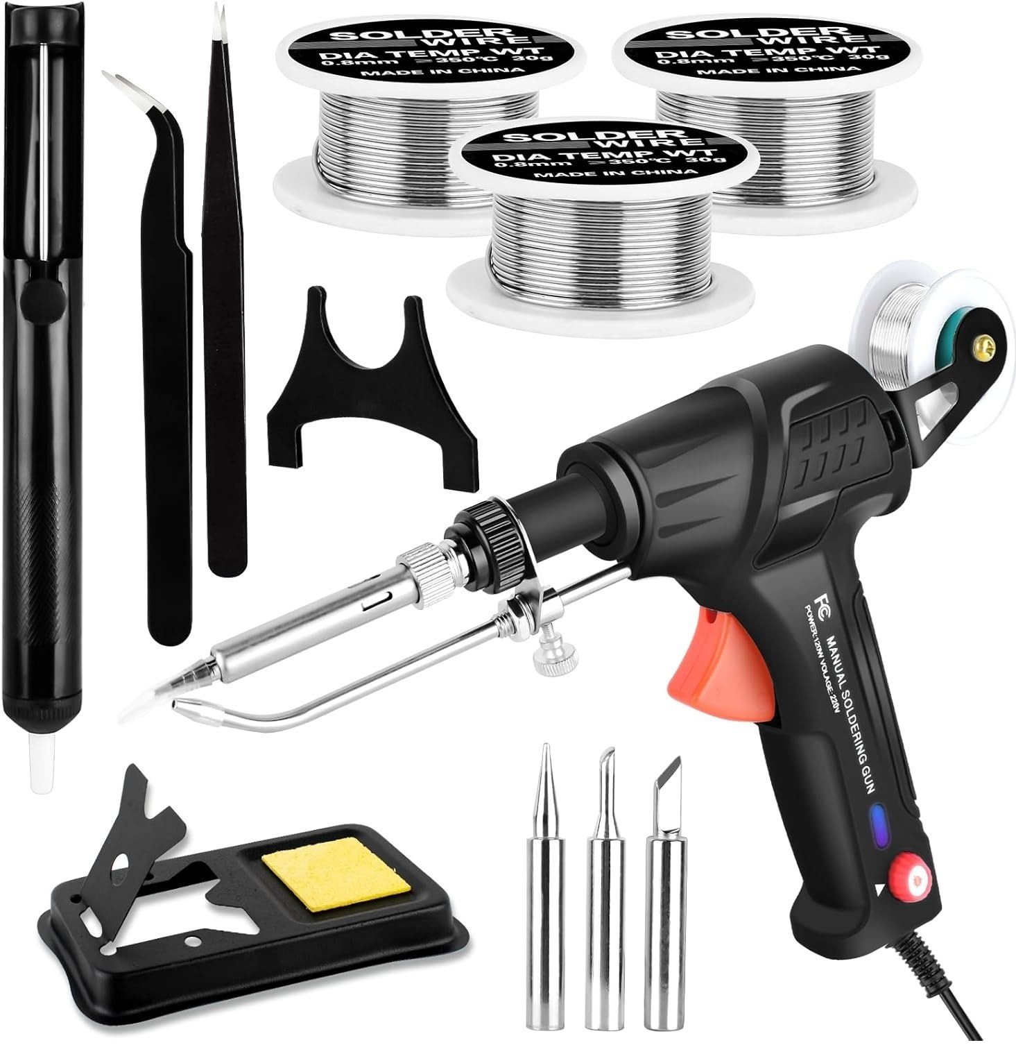 Soldering Gun Kit, Upgrade 120W Adjustable Temp Multi-Function Soldering Iron Se