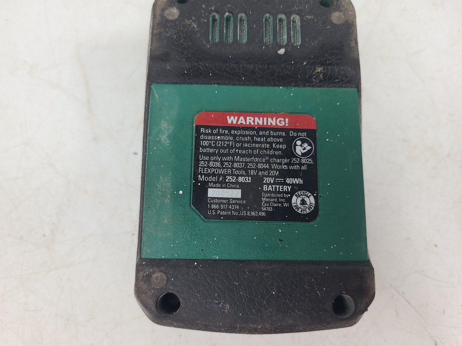 Masterforce 20V Cordless 1/4&Prime; Impact Driver 241-0425 Charger & Battery (TESTED)