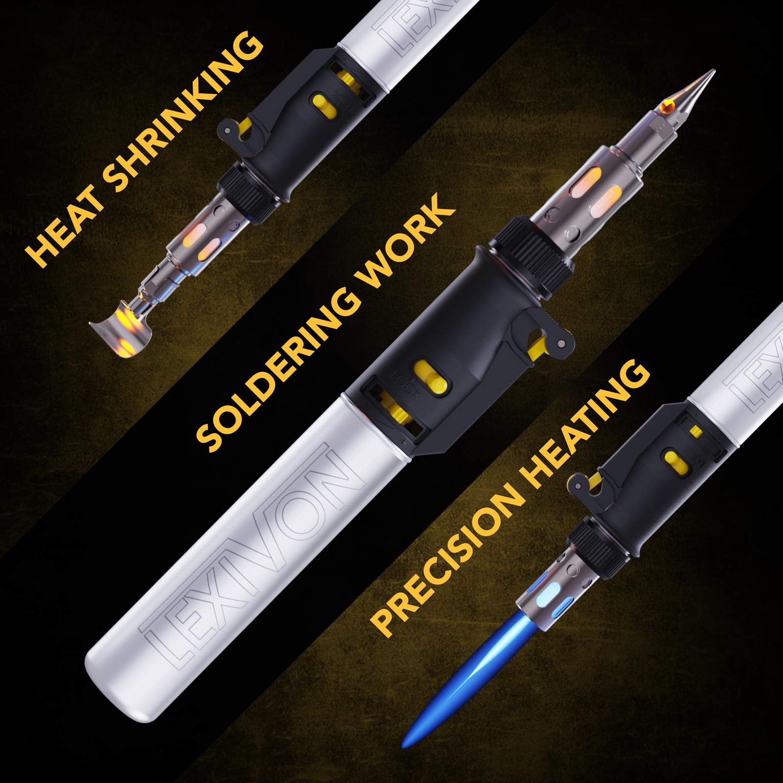 LEXIVON Butane Soldering Iron Multi-Purpose Kit | Cordless Self-Igniting Adjusta