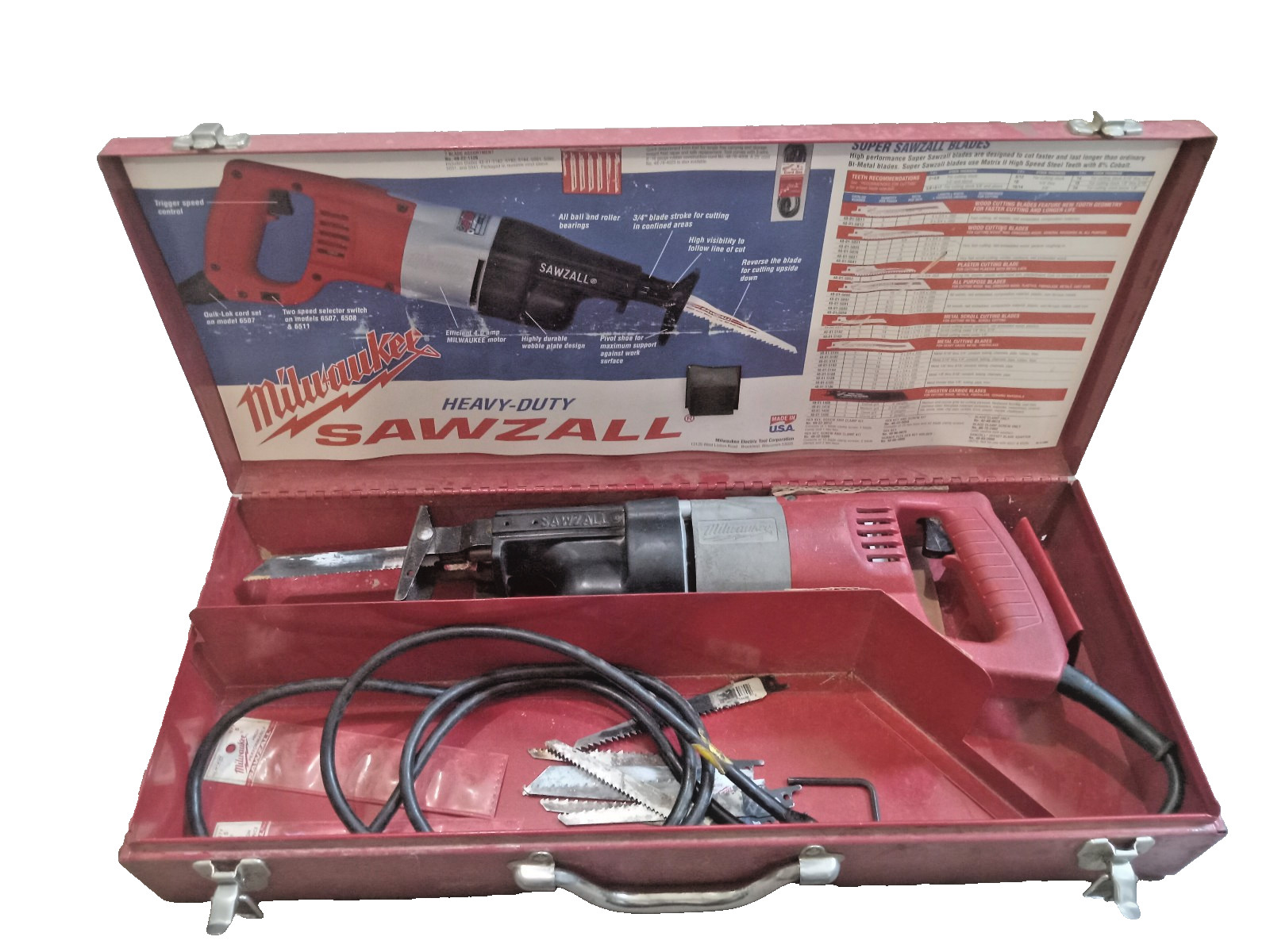 Milwaukee 6509 Sawzall Reciprocating Saw in metal case