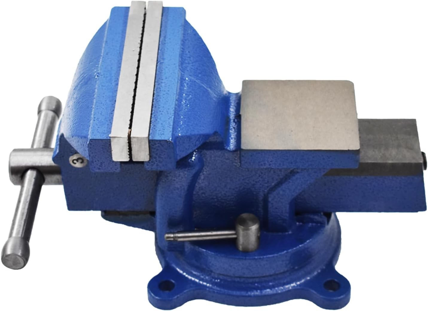 findmall 4&Prime; Bench Vise with Anvil 360 Swivel Locking Base Table top Blue